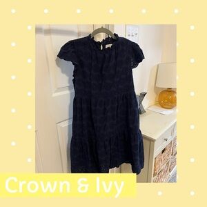 Crown & Ivy Dark Blue Floral Dress